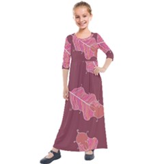 Plumelet Pen Ethnic Elegant Hippie Kids  Quarter Sleeve Maxi Dress by Sudhe