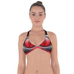 Red Eye Halter Neck Bikini Top by Sudhe