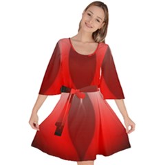 Red Eye Velour Kimono Dress by Sudhe