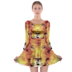 Fractal Lion Long Sleeve Skater Dress by Sudhe