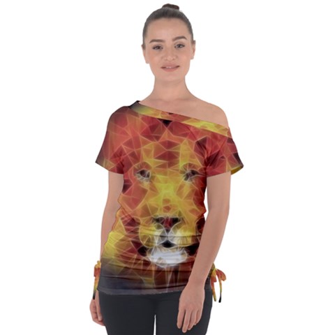 Fractal Lion Tie-up Tee by Sudhe