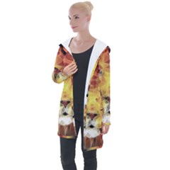 Fractal Lion Longline Hooded Cardigan