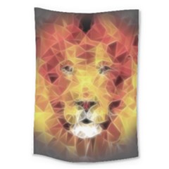 Fractal Lion Large Tapestry by Sudhe