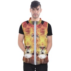 Fractal Lion Men s Puffer Vest by Sudhe