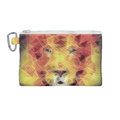 Fractal Lion Canvas Cosmetic Bag (medium) by Sudhe