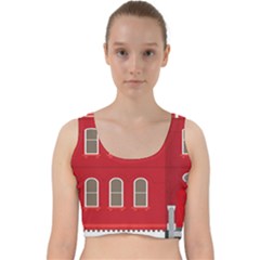 Red House Velvet Racer Back Crop Top by Sudhe