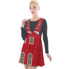 Red House Plunge Pinafore Velour Dress