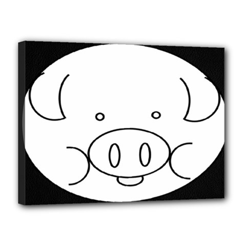 Pig Logo Canvas 16  X 12  (stretched) by Sudhe