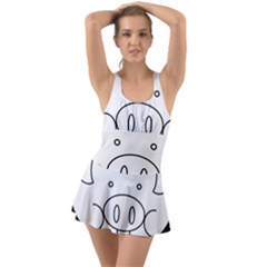 Pig Logo Ruffle Top Dress Swimsuit by Sudhe