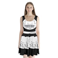 Pig Logo Split Back Mini Dress  by Sudhe