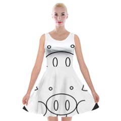 Pig Logo Velvet Skater Dress by Sudhe