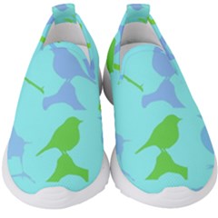 Bird Watching - Light Blue Green- Kids  Slip On Sneakers by WensdaiAmbrose