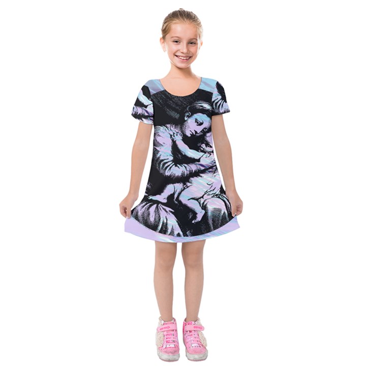 Mother Mary Kids  Short Sleeve Velvet Dress