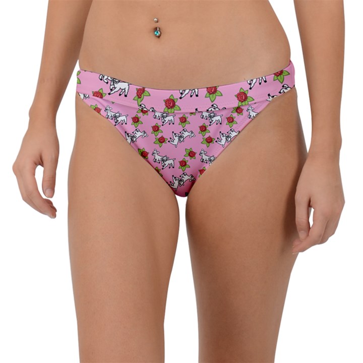 Lamb Pattern Pink Band Bikini Bottom