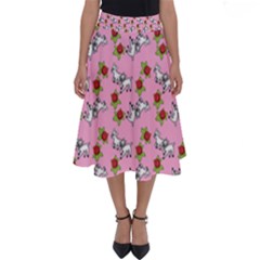 Lamb Pattern Pink Perfect Length Midi Skirt by snowwhitegirl