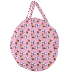 Lamb Pattern Pink Giant Round Zipper Tote by snowwhitegirl