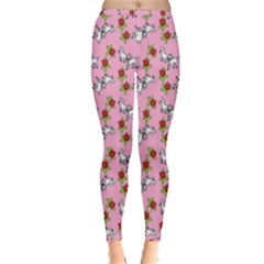 Lamb Pattern Pink Inside Out Leggings