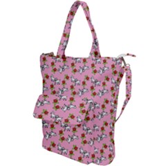 Lamb Pattern Pink Shoulder Tote Bag by snowwhitegirl