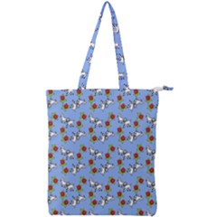 Lamb Pattern Blue Double Zip Up Tote Bag by snowwhitegirl