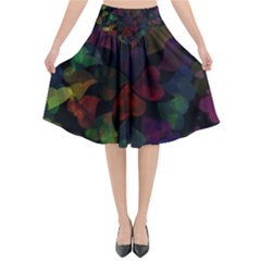 Falling Hearts  Flared Midi Skirt by LoolyElzayat