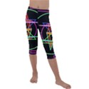 Drawing Of A Color Mandala On Black Kids  Lightweight Velour Capri Leggings  View1