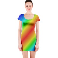 Background Diagonal Refraction Short Sleeve Bodycon Dress by Sudhe