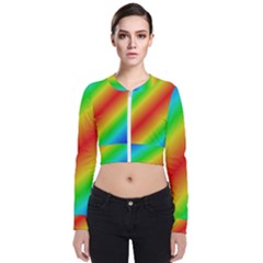 Background Diagonal Refraction Long Sleeve Zip Up Bomber Jacket by Sudhe