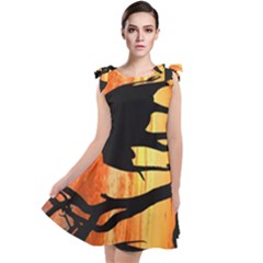 Family Of African Elephants Tie Up Tunic Dress by Sudhe