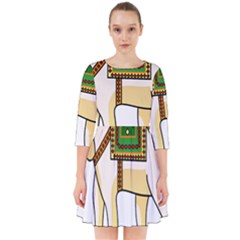 Elephant Indian Animal Design Smock Dress by Sudhe