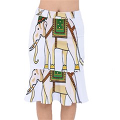 Elephant Indian Animal Design Mermaid Skirt by Sudhe