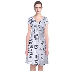 Science Formulas Short Sleeve Front Wrap Dress by Sudhe