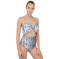 Science Formulas Scallop Top Cut Out Swimsuit by Sudhe