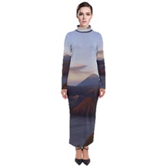 Sunrise Mount Bromo Tengger Semeru National Park  Indonesia Turtleneck Maxi Dress by Sudhe