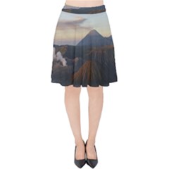 Sunrise Mount Bromo Tengger Semeru National Park  Indonesia Velvet High Waist Skirt by Sudhe