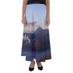 Sunrise Mount Bromo Tengger Semeru National Park  Indonesia Flared Maxi Skirt by Sudhe