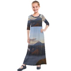 Sunrise Mount Bromo Tengger Semeru National Park  Indonesia Kids  Quarter Sleeve Maxi Dress by Sudhe