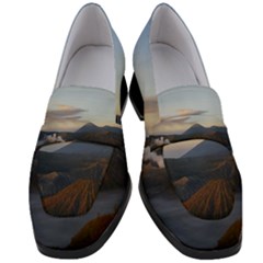 Sunrise Mount Bromo Tengger Semeru National Park  Indonesia Women s Chunky Heel Loafers