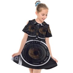 Vintage Camera Kids  Short Sleeve Shirt Dress by Sudhe