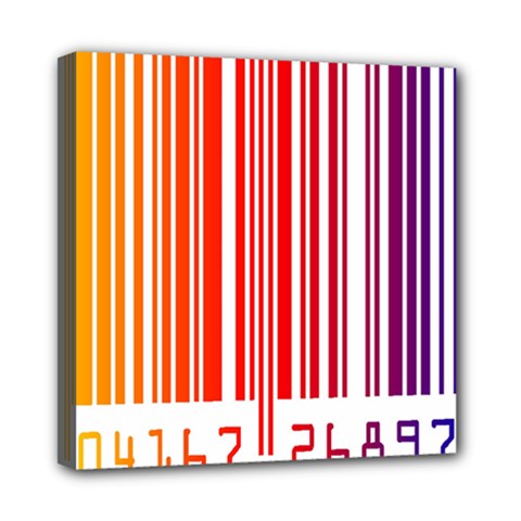 Colorful Gradient Barcode Mini Canvas 8  X 8  (stretched) by Sudhe