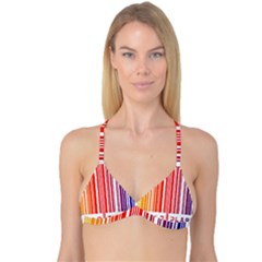 Colorful Gradient Barcode Reversible Tri Bikini Top by Sudhe