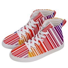 Colorful Gradient Barcode Women s Hi-top Skate Sneakers by Sudhe