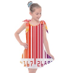 Colorful Gradient Barcode Kids  Tie Up Tunic Dress by Sudhe