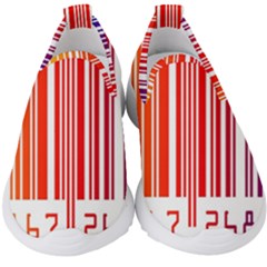 Colorful Gradient Barcode Kids  Slip On Sneakers