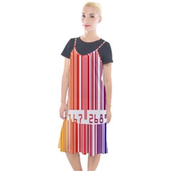 Colorful Gradient Barcode Camis Fishtail Dress