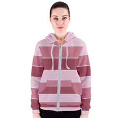 Striped Shapes Wide Stripes Horizontal Geometric Women s Zipper Hoodie by Sudhe