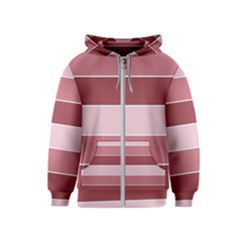 Striped Shapes Wide Stripes Horizontal Geometric Kids  Zipper Hoodie by Sudhe