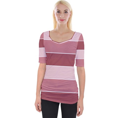 Striped Shapes Wide Stripes Horizontal Geometric Wide Neckline Tee by Sudhe