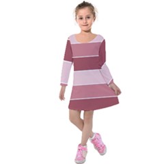 Striped Shapes Wide Stripes Horizontal Geometric Kids  Long Sleeve Velvet Dress by Sudhe