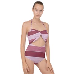 Striped Shapes Wide Stripes Horizontal Geometric Scallop Top Cut Out Swimsuit by Sudhe