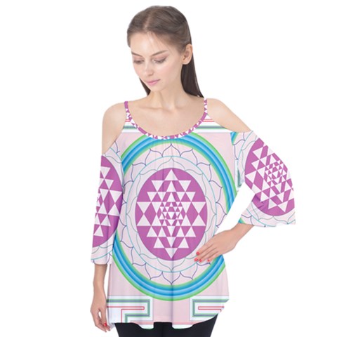 Mandala Design Arts Indian Flutter Tees by Sudhe